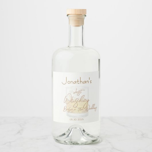 Whiskey Bruiloft Bachelorfeest Likeurfles Etiket (Voorkant)