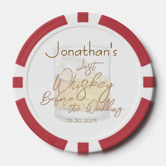 Whiskey Bruiloft Bachelorfeest Poker Chips (Voorkant)