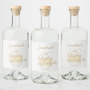 Whiskey Bruiloft Jonge Mannen Avond Likeurfles Etiket