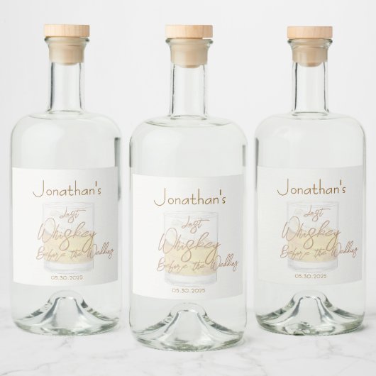 Whiskey Bruiloft Jonge Mannen Avond Likeurfles Etiket (Flessen)