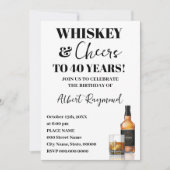 Whiskey & Cheers Adult Birthday Party Kaart (Voorkant)