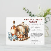 Whiskey & Cheers – Bewerkbare Vaderdag Kaart (Staand voorkant)