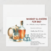 Whiskey & Cheers – Bewerkbare Vaderdag Kaart (Voorkant / Achterkant)