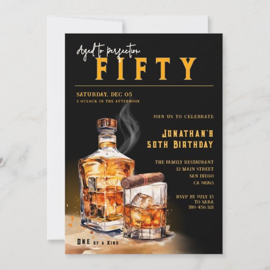 Whiskey Cigar Magazine Hoesje Verjaardagsfeest Kaart (Voorkant)