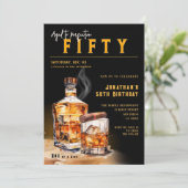 Whiskey Cigar Magazine Hoesje Verjaardagsfeest Kaart (Staand voorkant)