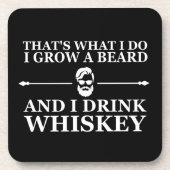 Whiskey citaten met grappige bebaarde gezegden bier onderzetter (Voorkant)