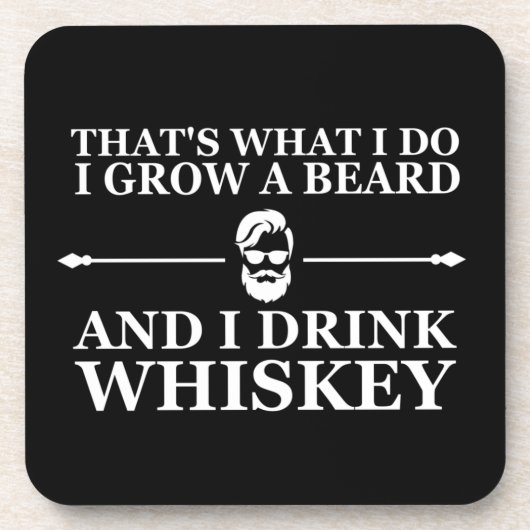 Whiskey citaten met grappige bebaarde gezegden bier onderzetter (Voorkant)