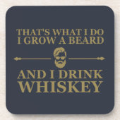 Whiskey citaten met grappige bebaarde gezegden bier onderzetter (Voorkant)