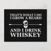 Whiskey citaten met grappige bebaarde gezegden feestdagenkaart (Voorkant)