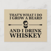 Whiskey citaten met grappige bebaarde gezegden feestdagenkaart (Voorkant)