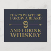 Whiskey citaten met grappige bebaarde gezegden feestdagenkaart (Voorkant)
