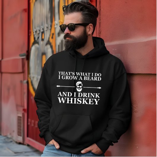 Whiskey citaten met grappige bebaarde gezegden hoodie