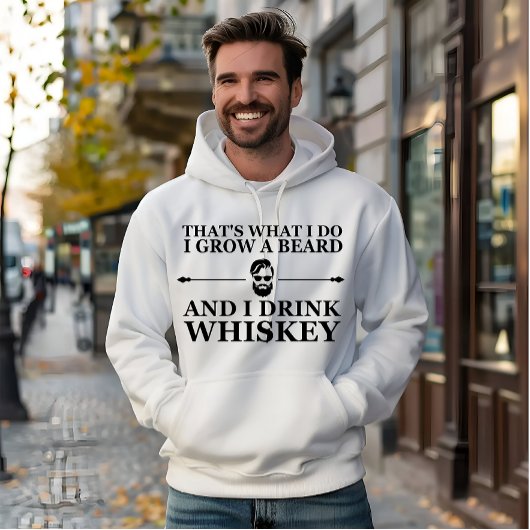 Whiskey citaten met grappige bebaarde gezegden hoodie