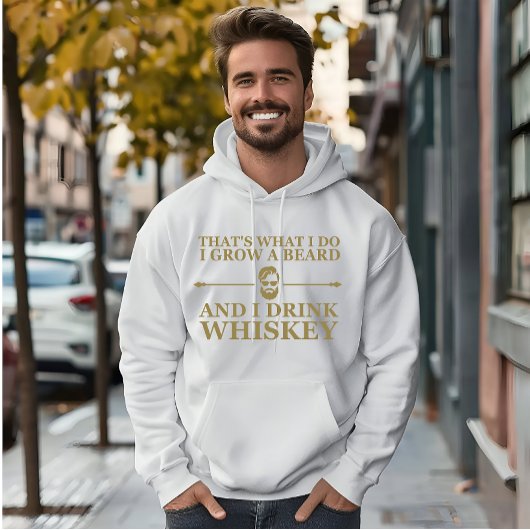 Whiskey citaten met grappige bebaarde gezegden hoodie