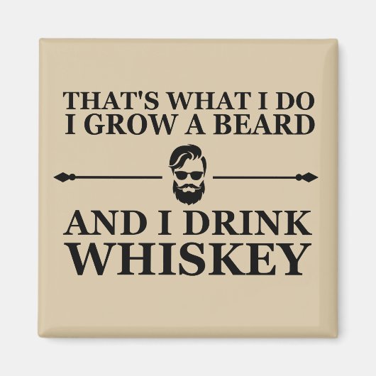 Whiskey citaten met grappige bebaarde gezegden magneet (Voorkant)