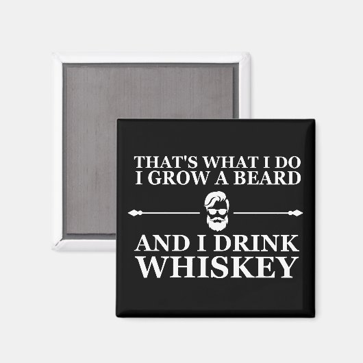 Whiskey citaten met grappige bebaarde gezegden magneet (Voorkant / Achterkant)