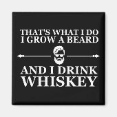 Whiskey citaten met grappige bebaarde gezegden magneet (Voorkant)