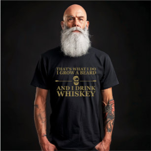Whiskey citaten met grappige bebaarde gezegden t-shirt
