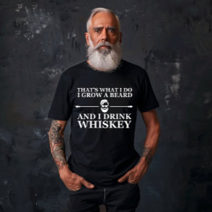 Whiskey citaten met grappige bebaarde gezegden t-shirt