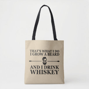 Whiskey citaten met grappige bebaarde gezegden tote bag
