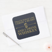 Whiskey citaten met grappige bebaarde gezegden vierkante sticker (Envelop)