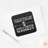 Whiskey citaten met grappige bebaarde gezegden vierkante sticker (Envelop)