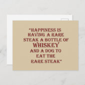 Whiskey citeert grappige alcohol gezegden geschenk briefkaart (Voorkant / Achterkant)