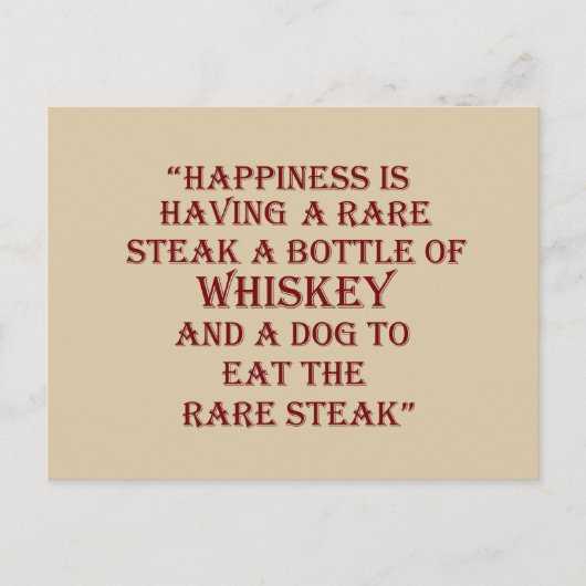 Whiskey citeert grappige alcohol gezegden geschenk briefkaart (Voorkant)