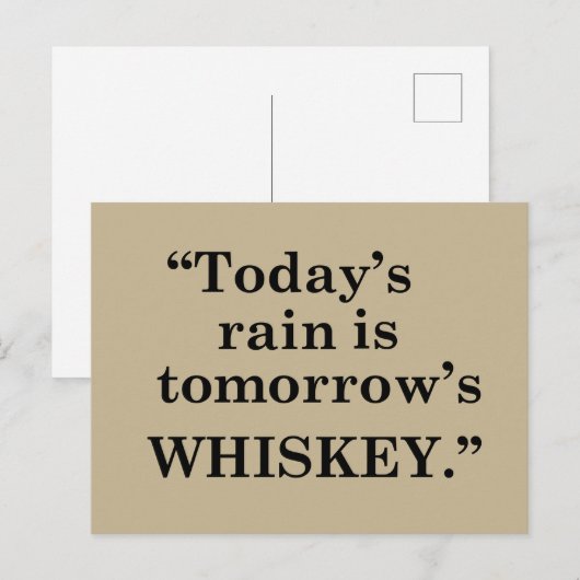 Whiskey citeert grappige alcohol gezegden geschenk feestdagenkaart (Voorkant / Achterkant)