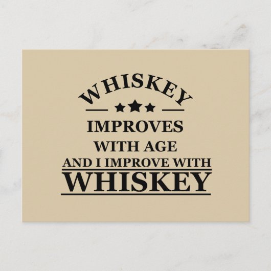 Whiskey citeert grappige alcohol gezegden geschenk feestdagenkaart (Voorkant)