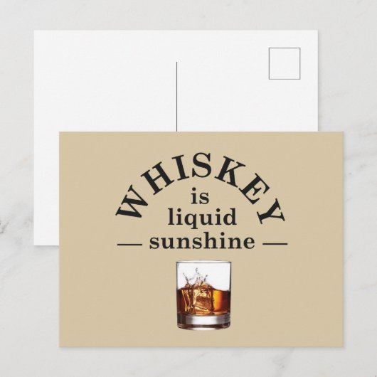 Whiskey citeert grappige alcohol gezegden geschenk feestdagenkaart (Voorkant / Achterkant)