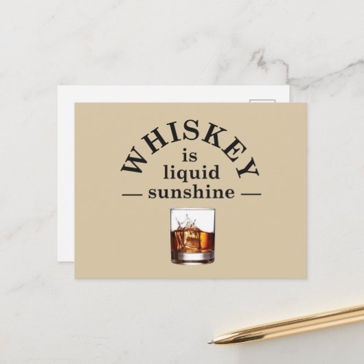 Whiskey citeert grappige alcohol gezegden geschenk feestdagenkaart (Voorkant / Achterkant in situ)