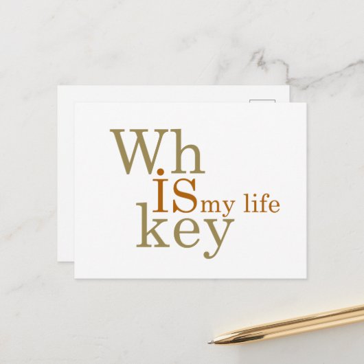 Whiskey citeert grappige alcohol gezegden geschenk feestdagenkaart (Voorkant / Achterkant in situ)