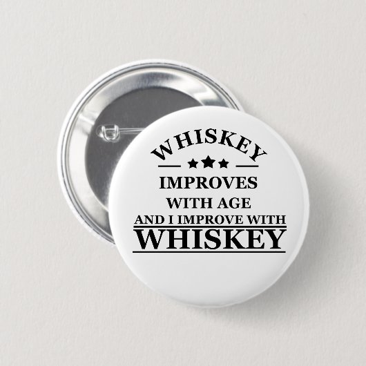 Whiskey citeert grappige alcohol gezegden geschenk ronde button 5,7 cm (Voorkant /achterkant)
