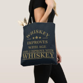Whiskey citeert grappige alcohol gezegden geschenk tote bag (Dichtbij)