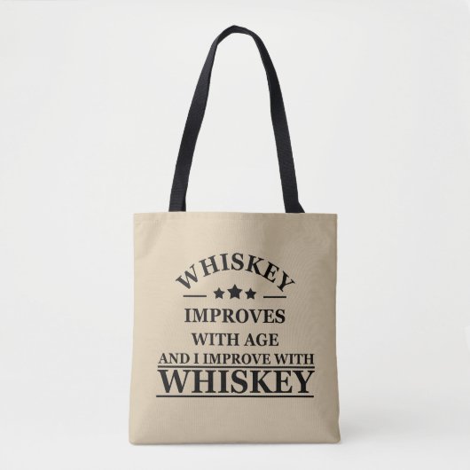 Whiskey citeert grappige alcohol gezegden geschenk tote bag (Voorkant)