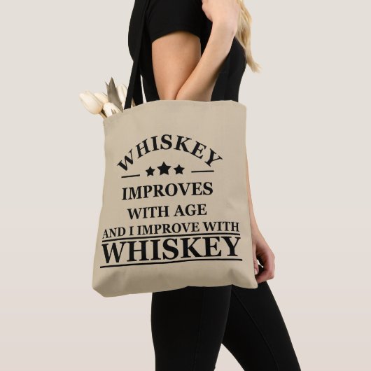 Whiskey citeert grappige alcohol gezegden geschenk tote bag (Dichtbij)