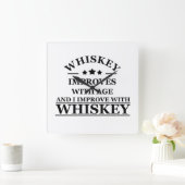 Whiskey citeert grappige alcohol gezegden geschenk vierkante klok (Huis)