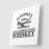 Whiskey citeert grappige alcohol gezegden geschenk vierkante klok (Hoek)