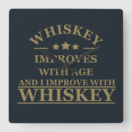 Whiskey citeert grappige alcohol gezegden geschenk vierkante klok (Voorkant)