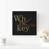 Whiskey citeert grappige alcohol gezegden geschenk vierkante klok (Huis)