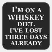 Whiskey citeert grappige alcohol gezegden geschenk vierkante sticker (Voorkant)