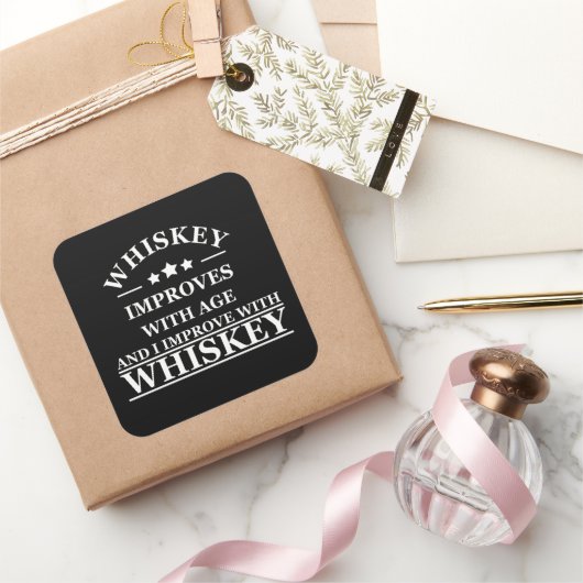 Whiskey citeert grappige alcohol gezegden geschenk vierkante sticker (Geschenken)
