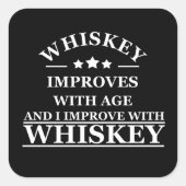 Whiskey citeert grappige alcohol gezegden geschenk vierkante sticker (Voorkant)