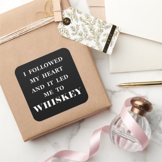 Whiskey citeert grappige alcohol gezegden geschenk vierkante sticker (Geschenken)