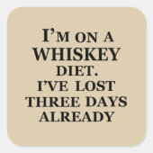 Whiskey citeert grappige alcohol gezegden geschenk vierkante sticker (Voorkant)