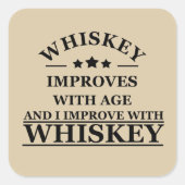 Whiskey citeert grappige alcohol gezegden geschenk vierkante sticker (Voorkant)