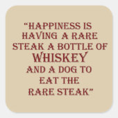 Whiskey citeert grappige alcohol gezegden geschenk vierkante sticker (Voorkant)