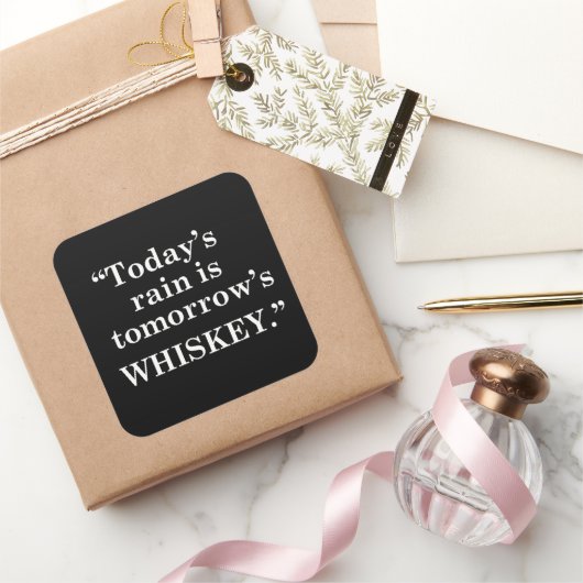 Whiskey citeert grappige alcohol gezegden geschenk vierkante sticker (Geschenken)