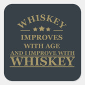 Whiskey citeert grappige alcohol gezegden geschenk vierkante sticker (Voorkant)